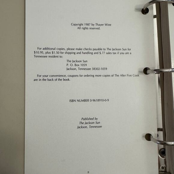 The After Five Cook **SIGNED Thayer Wine Food Editor The Jackson Sun Jackson TN - Picture 3 of 12